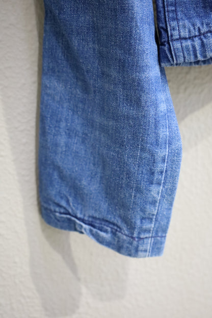 Z715 / 1990's CREAM JEANS denim hooded jacket