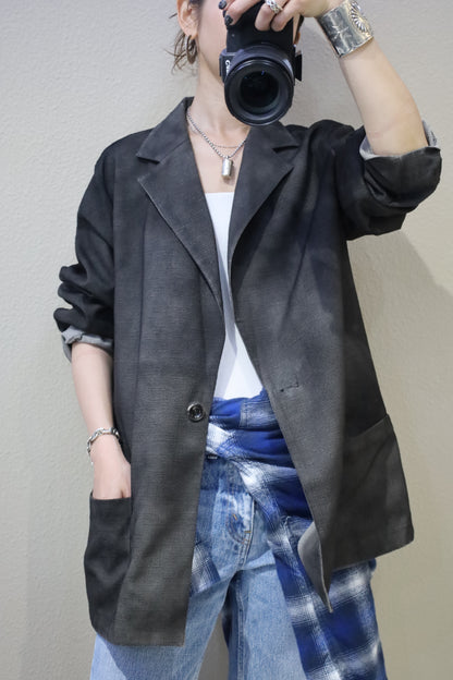 HOWIE black spray fade tailored jacket (taupe)