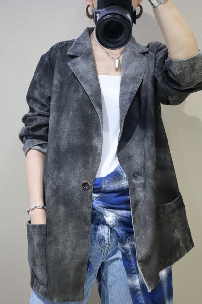 HOWIE black spray fade tailored jacket (taupe)