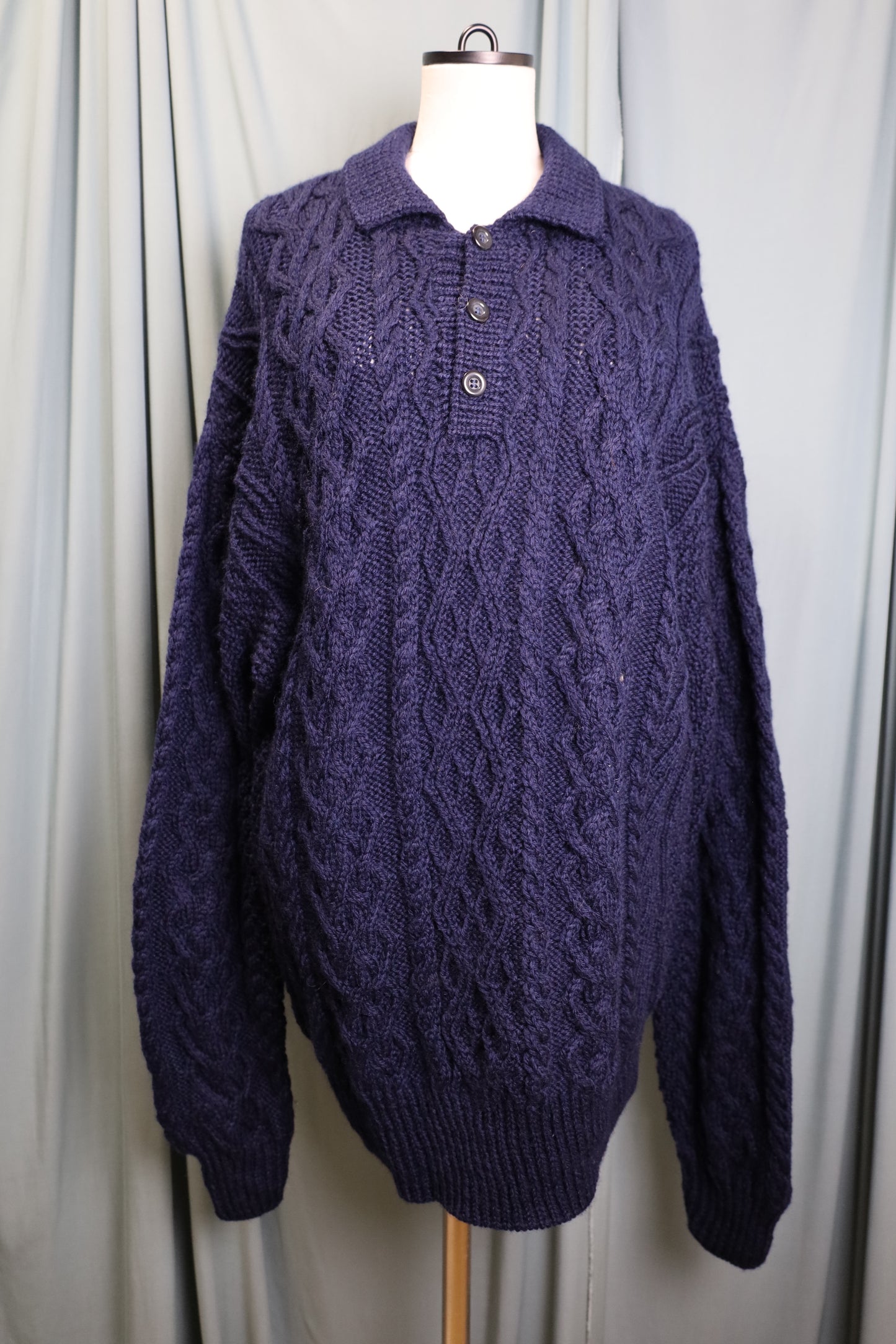 D45 / UNKNOWN Cable Knit Polo