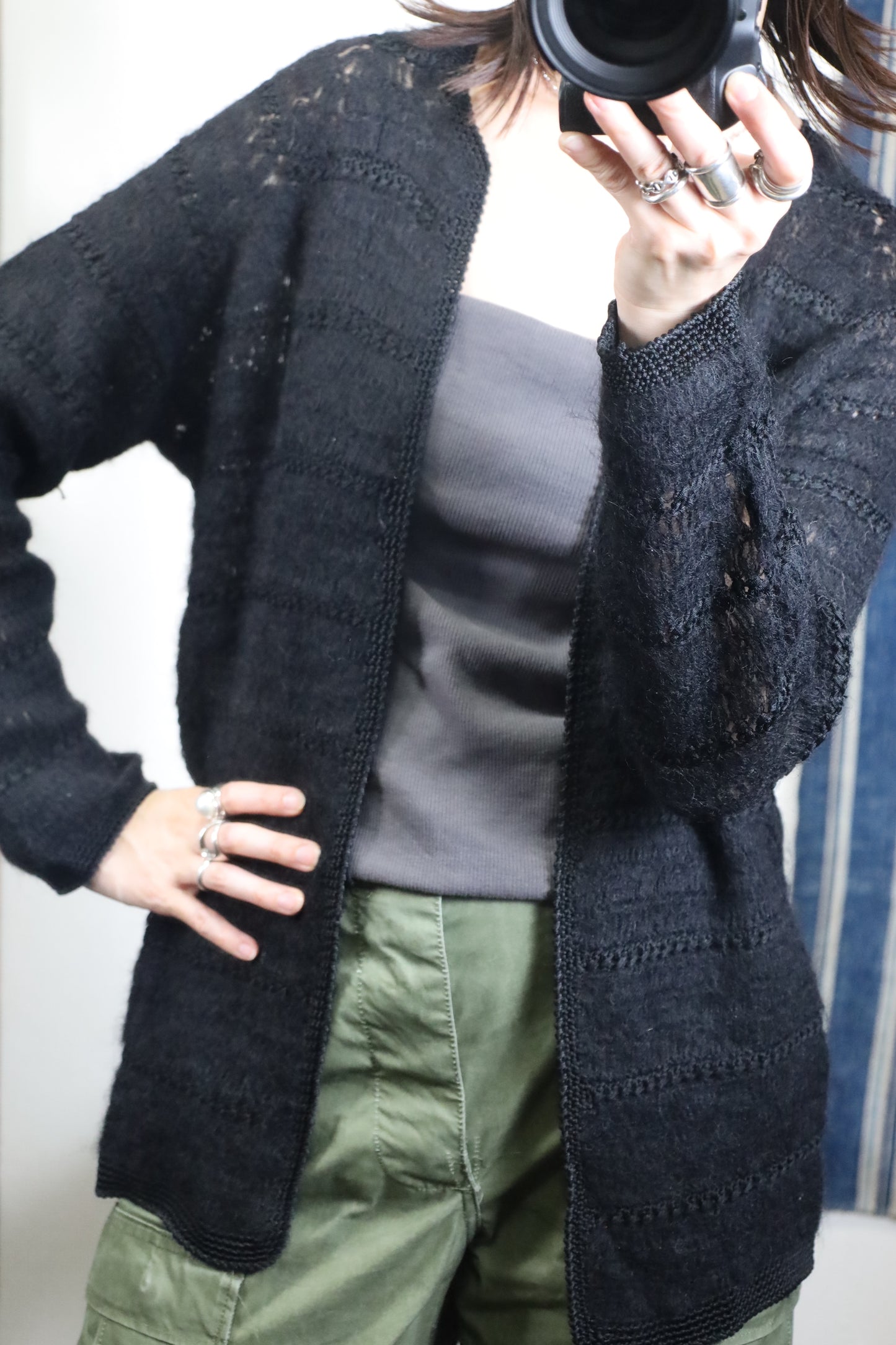 39 / 1990's UNKNOWN OLD Mohair Cardigan