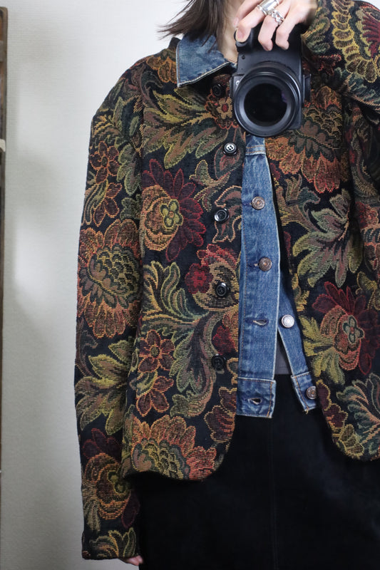A14 / 1990's OLD dressborn Gobelin Embroidery Jacket