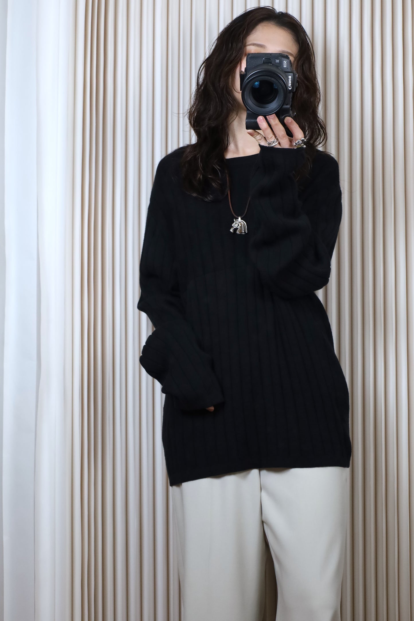 270 / 1990's PERRY ELLIS Rib cotton knit