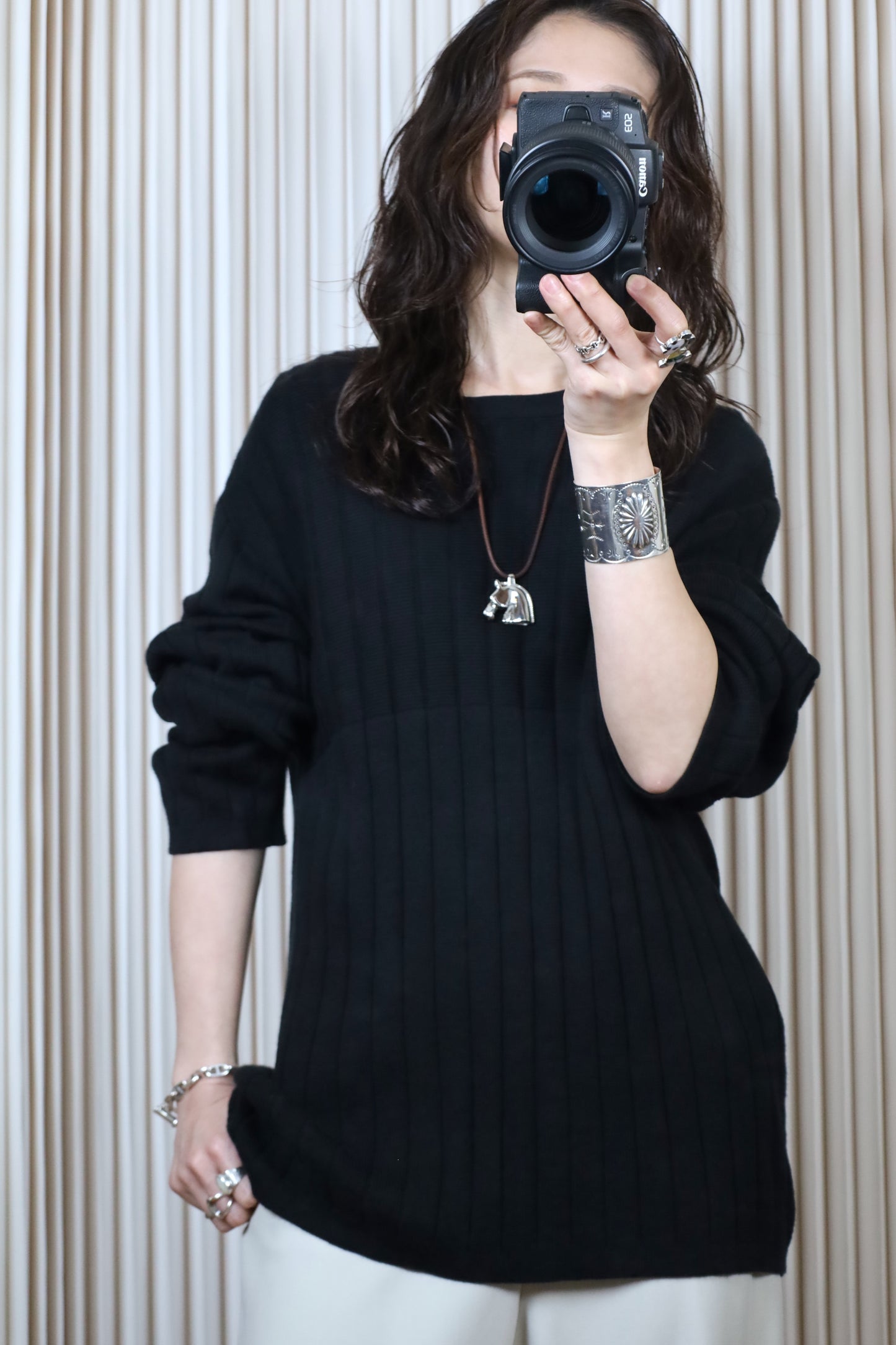 270 / 1990's PERRY ELLIS Rib cotton knit