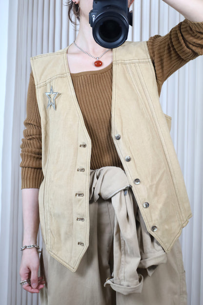 A539 / 1970's Lee Moleskin fabric work vest