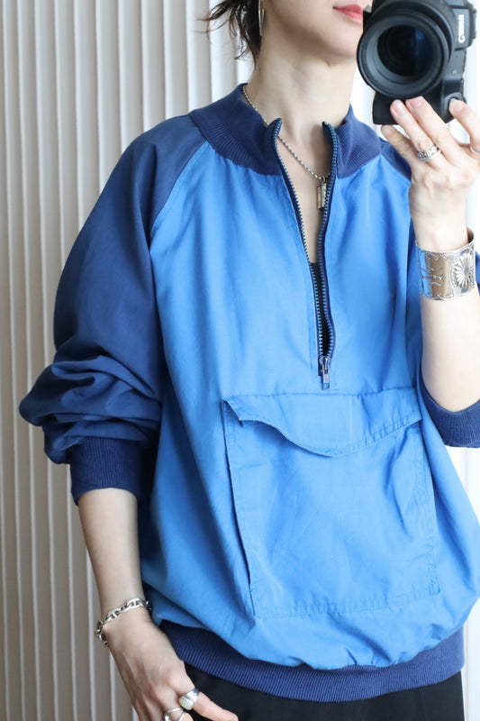 A585 / 1980's Fowder shirt half zip shirt