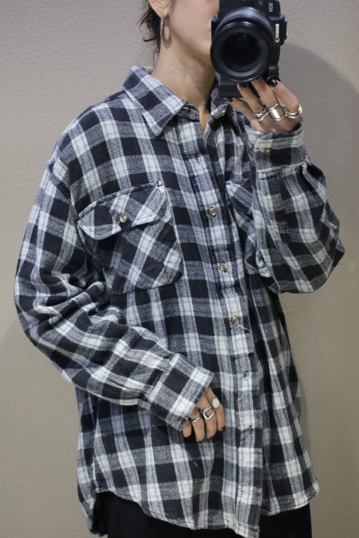 758 / 1990's Williams Bay heavy nel check shirt