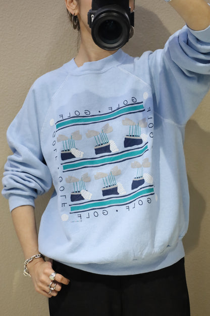 B1014 / 1980-90's UNKNOWN print sweat