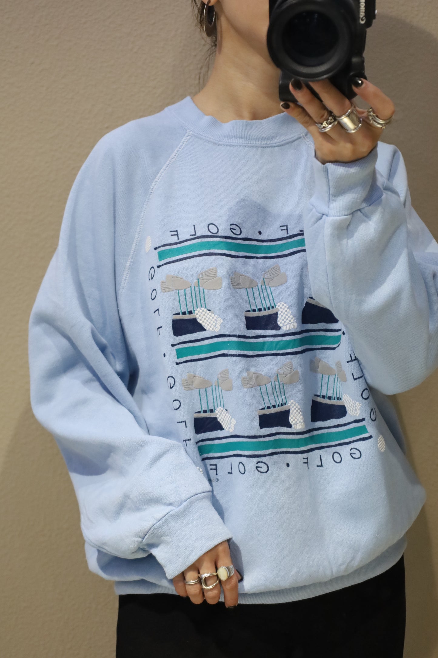 B1014 / 1980-90's UNKNOWN print sweat