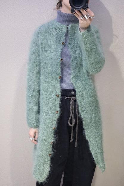 A1003 / UNKNOWN mohair fabric long cardigan