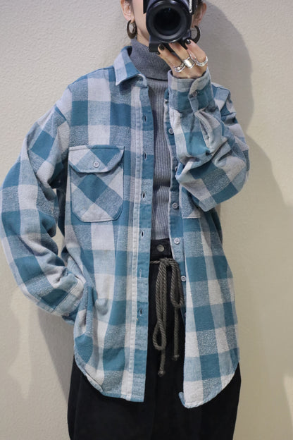 755 / 1990's UNKNOWN block check shirt