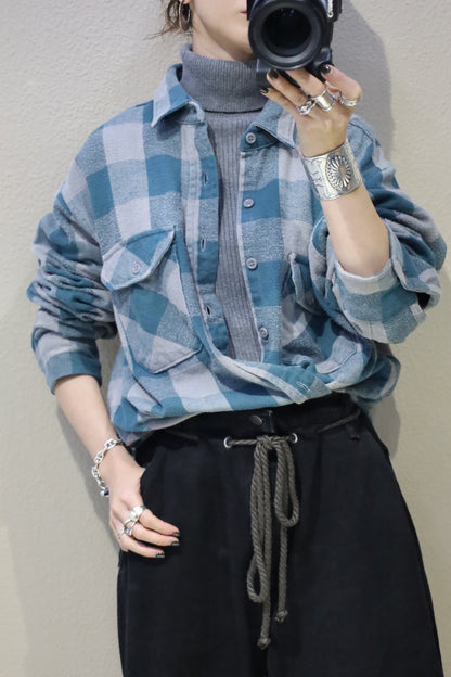 755 / 1990's UNKNOWN block check shirt