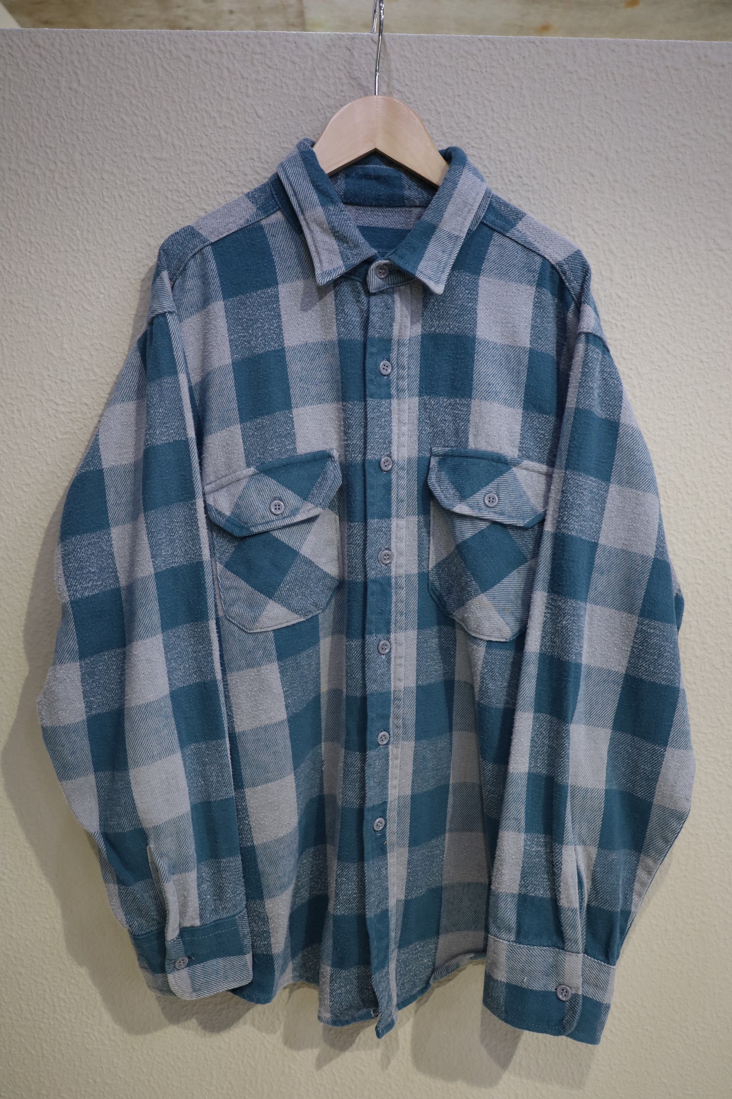 755 / 1990's UNKNOWN block check shirt