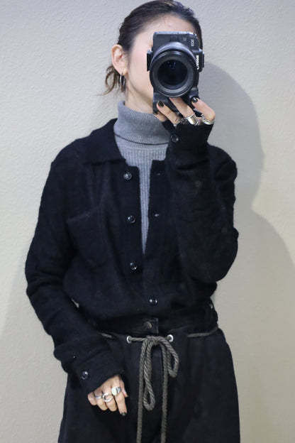 HOWIE polo knit cardigan (black)