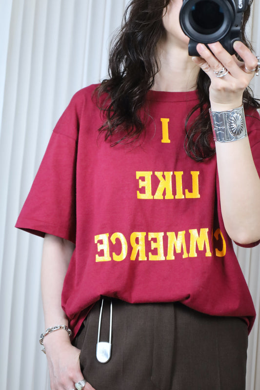 B609 / 1990's OLD Penmans I LIKE COMMERCE Print T-Shirt