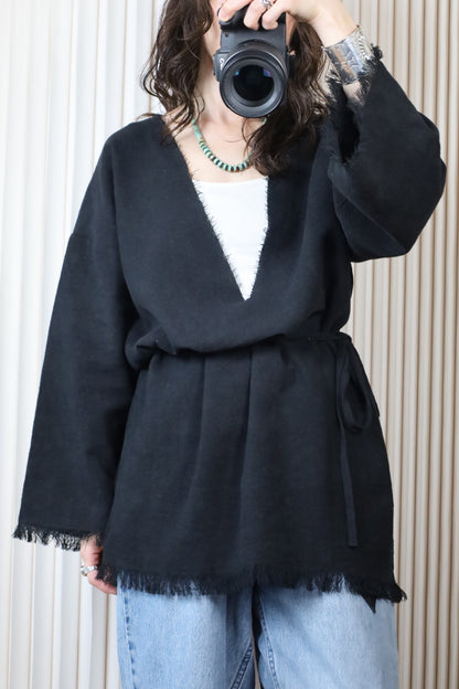 【4/22発送予定】HOWIE 2way Fringe Top (black)