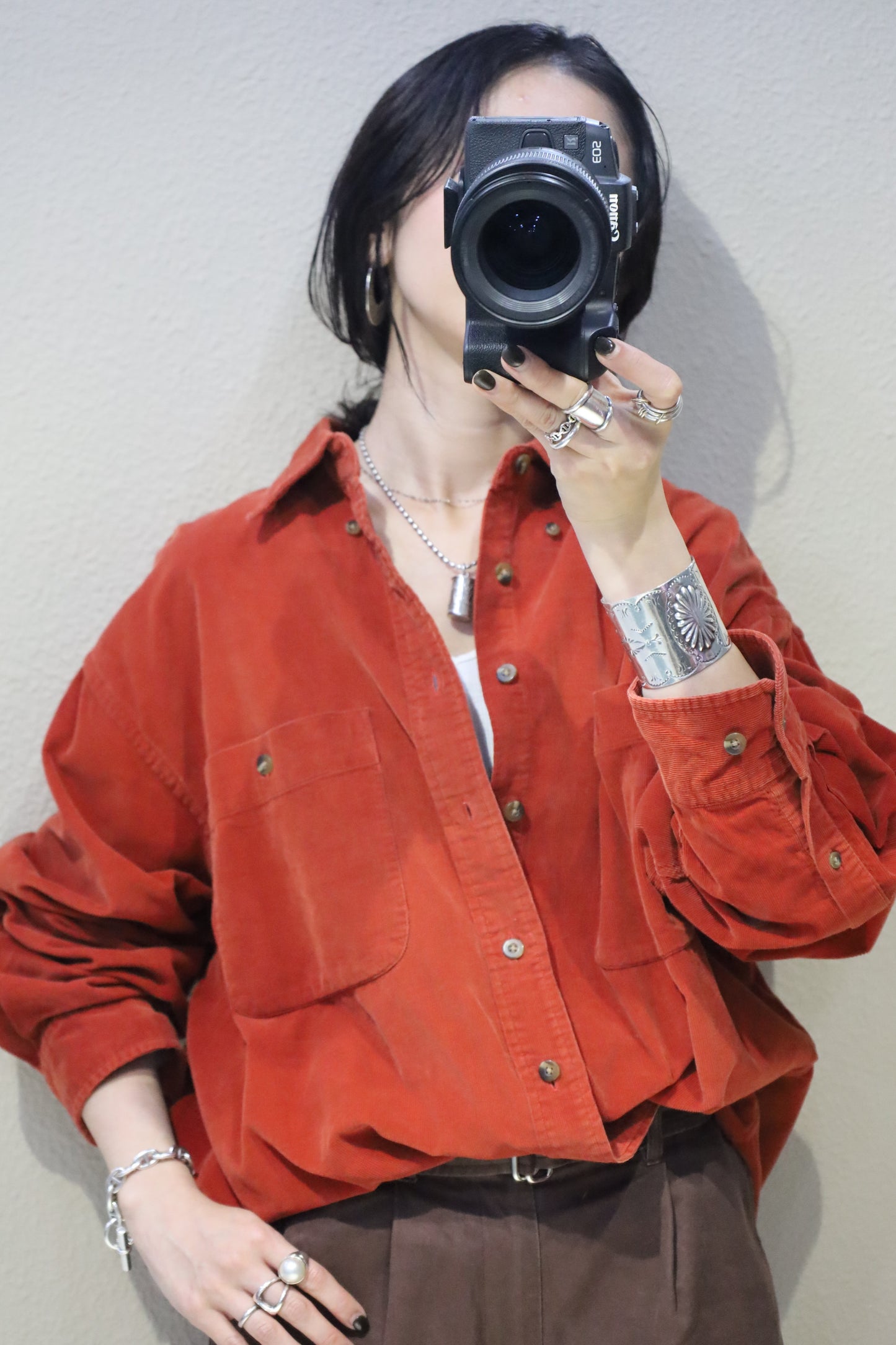 579 / 1990's LAND'S END corduroy shirt