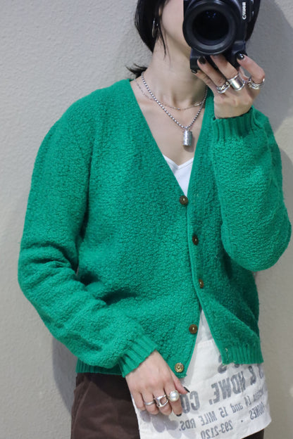 694 / 1960's Vintage ACRYL fabric cardigan