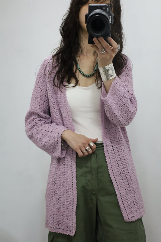 A853 / UNKNOWN crochet knit cardigan