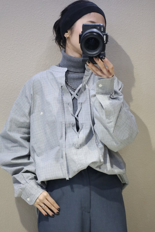 681 / early 2000's MONTE CARLO remake laceup Shirt