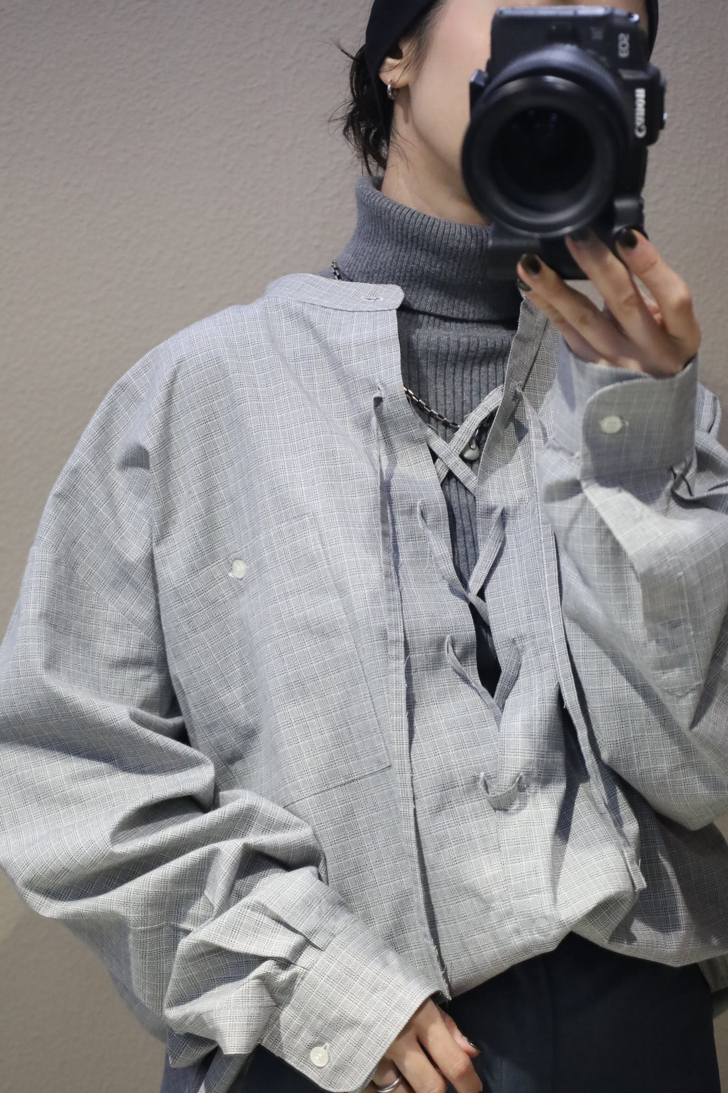 681 / early 2000's MONTE CARLO remake laceup Shirt