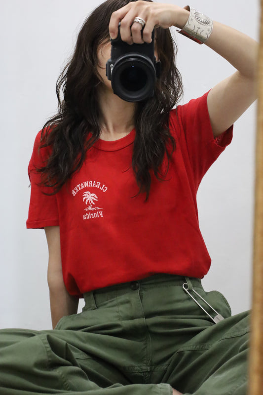 B540 / 1990's OLD Sherry CLEARWATER Print T-Shirt
