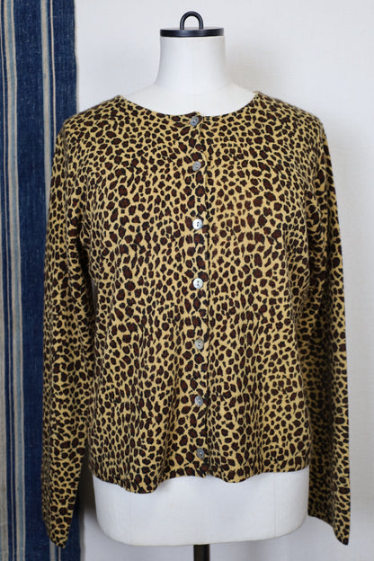 A427 / SML Design Leopard pattern Crewneck Cardigan