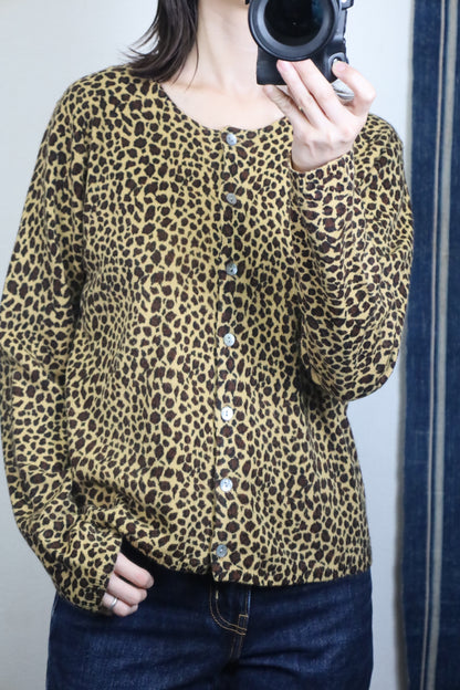 A427 / SML Design Leopard pattern Crewneck Cardigan