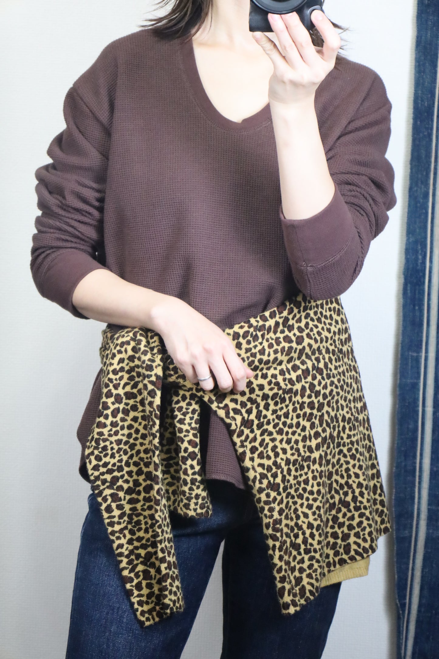 A427 / SML Design Leopard pattern Crewneck Cardigan