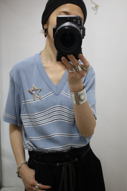 B734 / 1980's Es teen border knit tee