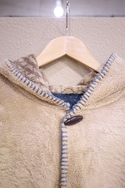 F46 / 1980's OLD UNKNOWN Reversible Fooded Coat