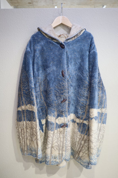 F46 / 1980's OLD UNKNOWN Reversible Fooded Coat