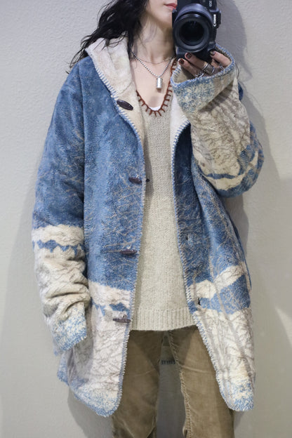 F46 / 1980's OLD UNKNOWN Reversible Fooded Coat