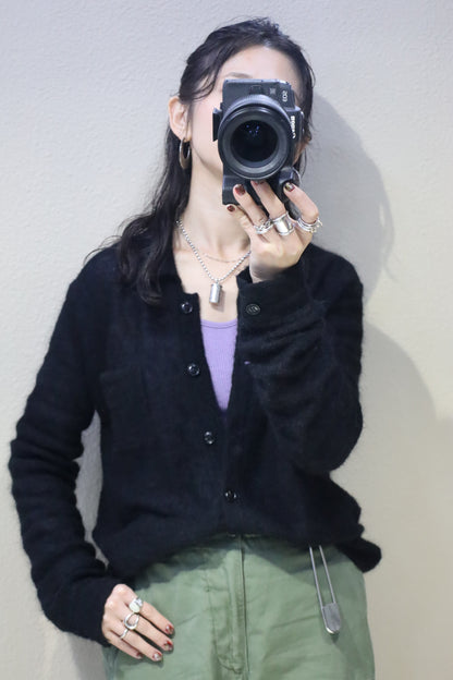 HOWIE polo knit cardigan (black)