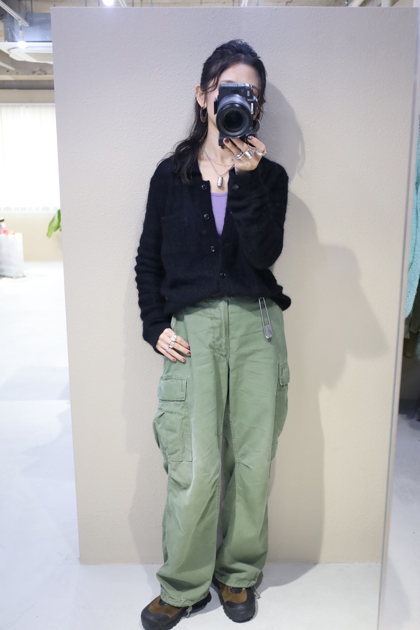 HOWIE polo knit cardigan (black)