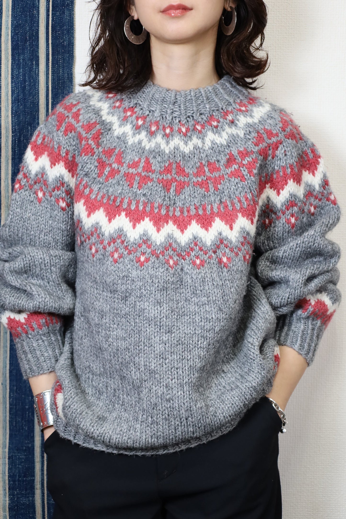 38 / 1970-80's OLD Nordic Pattern Knit Wear