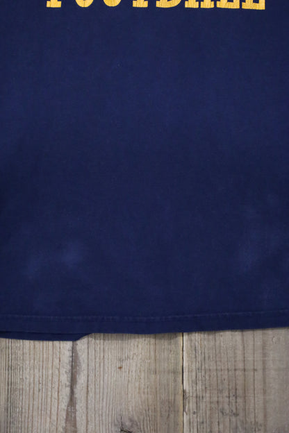 A833 / 2000's GILDAN NAVY FOOTBALL print long sleeve tee