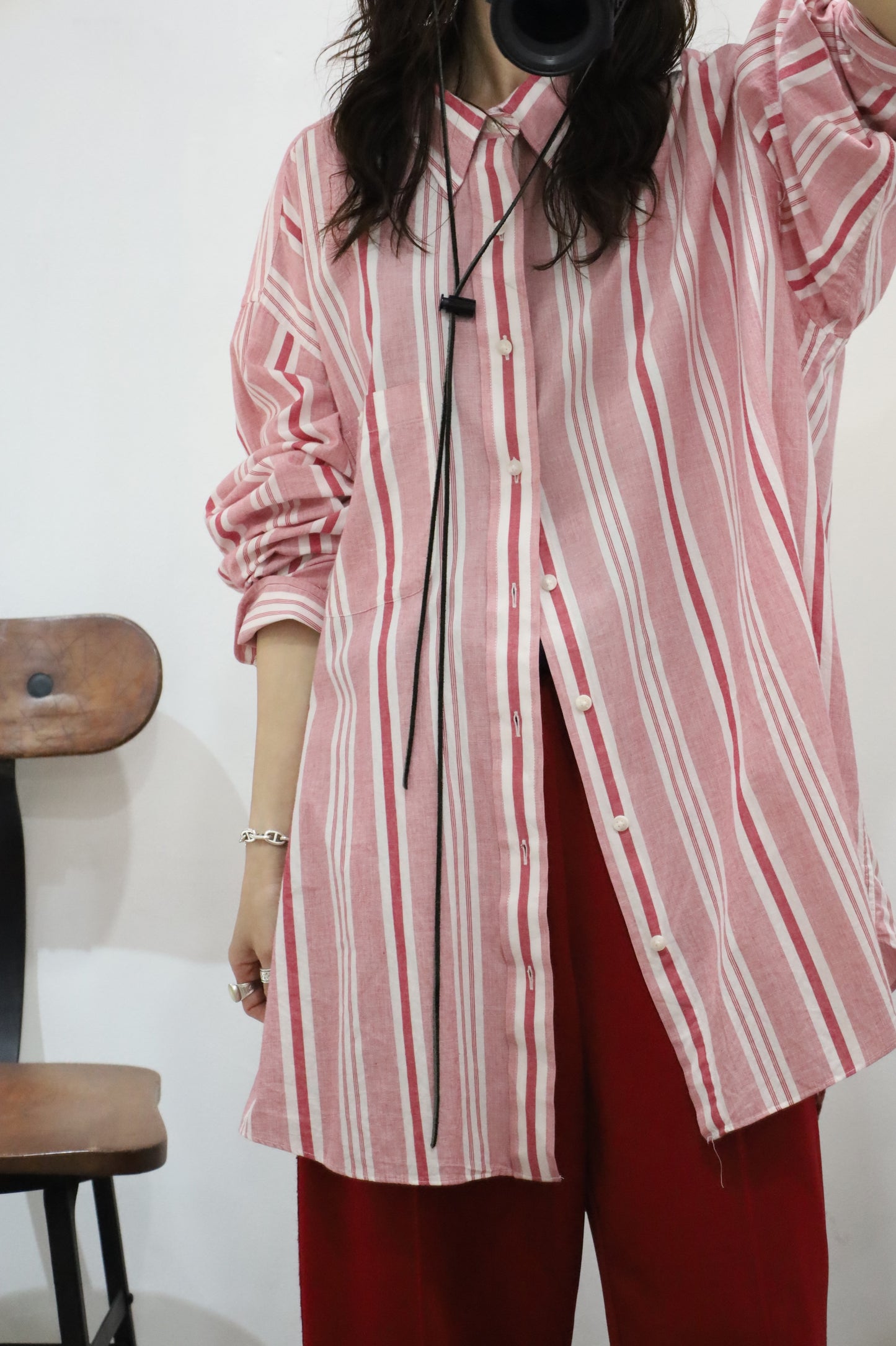 B737 / 1980's THE FOX COLLECTIONS stripe shirt