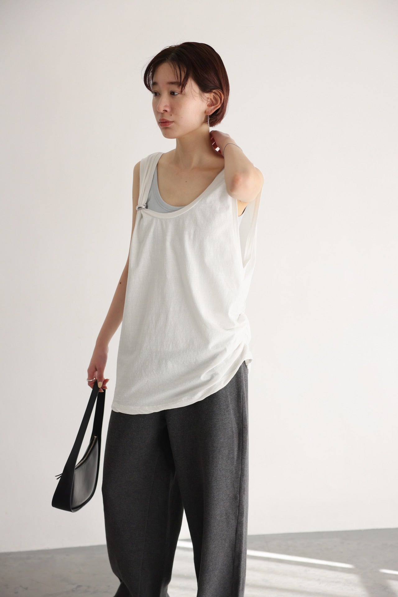 2WAY Shirring Tank (white)